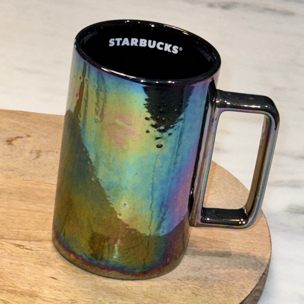 Starbucks 2021 Black Purple Oil Slick Iridescent Ceramic 12oz Coffee Mug